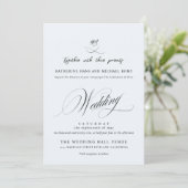 Romantisch Elegant Schrift Calligrafie Bruiloft Kaart (Staand voorkant)