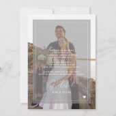 Romantisch elegant script 2 foto's overlay bruilof bedankkaart (Achterkant)