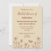 Romantisch elegant terracotta floraal vrijgezellen kaart (Voorkant)