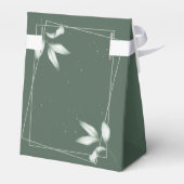 Romantisch Elegant Vervaagd Groen Bladeren Bedankdoosjes (Achterkant)