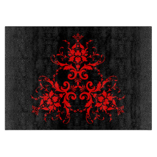 Romantisch, Elegant Vintage Damast Rood Goth Snijplank