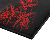 Romantisch, Elegant Vintage Damast Rood Goth Snijplank (Hoek)