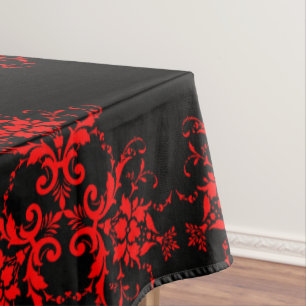 Romantisch, Elegant Vintage Damast Rood Goth Tafelkleed