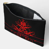 Romantisch, Elegant Vintage Rode Damast Etui (Open)