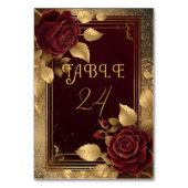 Romantisch Elegante Bourgondische Rode Roos & Goud Kaart (Voorkant)