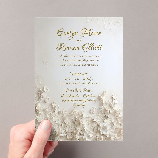 Romantisch Elegante Frosted Acryl Uitnodiging (Insitu (Draagbaar))