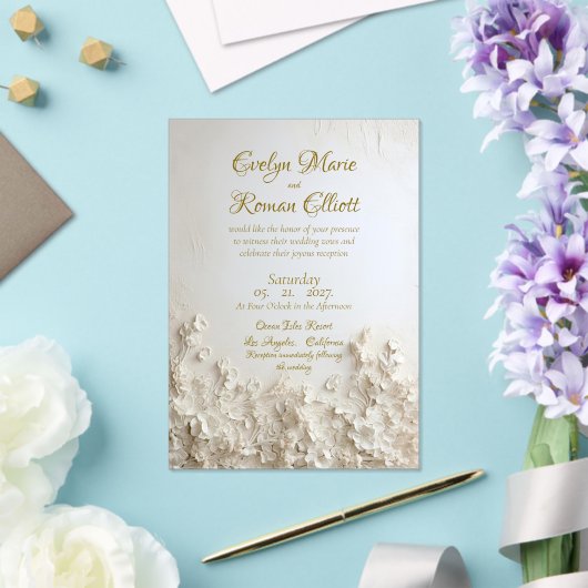 Romantisch Elegante Frosted Acryl Uitnodiging (Insitu (Huwelijk))