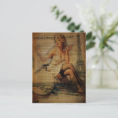 Romantisch Elegante  Girly Paris mode Briefkaart (Staand voorkant)