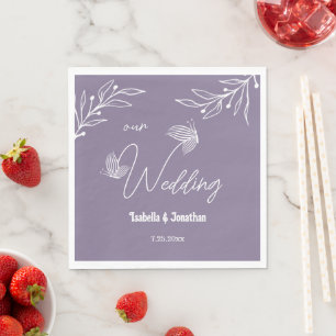 Romantisch elegante mauve bloemen servet