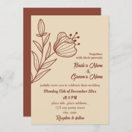 Romantisch elegante terracotta bloemen kaart