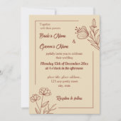 Romantisch elegante terracotta bloemen kaart (Voorkant)