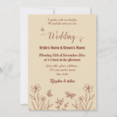 Romantisch elegante terracotta bloemen kaart (Voorkant)