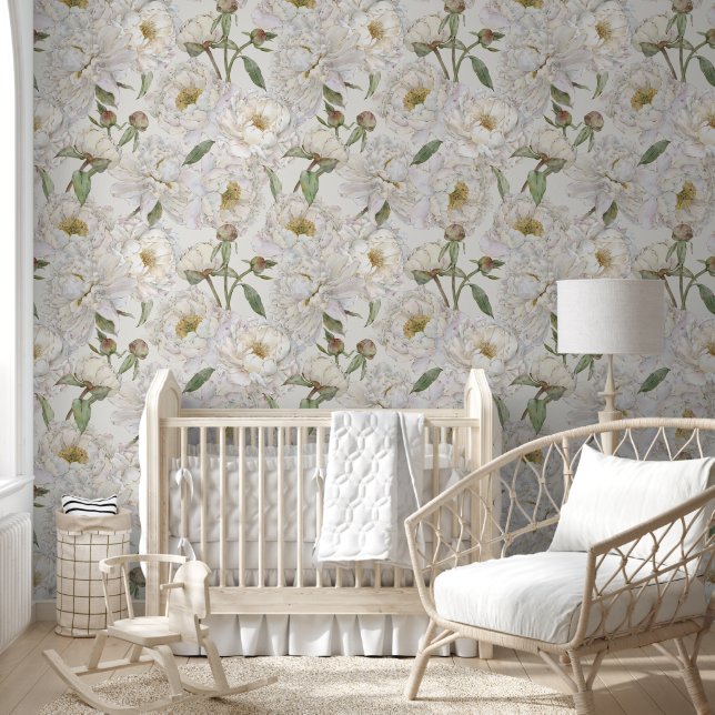 Romantisch & Elegantie Waterverf Bloemen Behang (Kinderen)