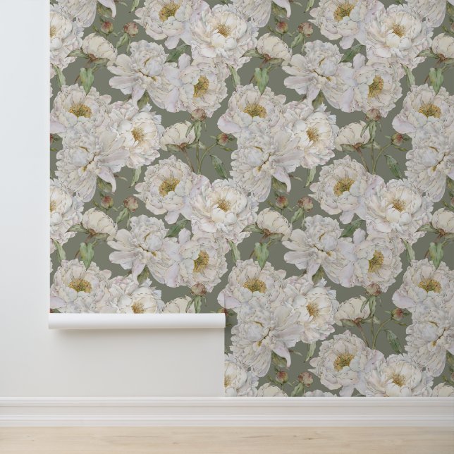 Romantisch & Elegantie Waterverf Bloemen Behang (Applicatie)
