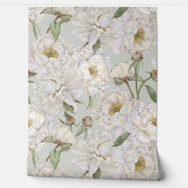 Romantisch & Elegantie Waterverf Bloemen Behang (Afrollen)