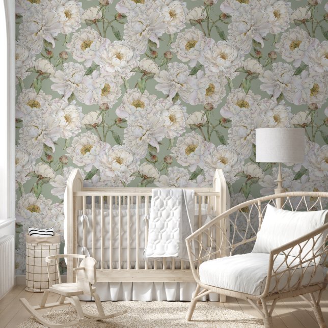 Romantisch & Elegantie Waterverf Bloemen Behang (Kinderen)
