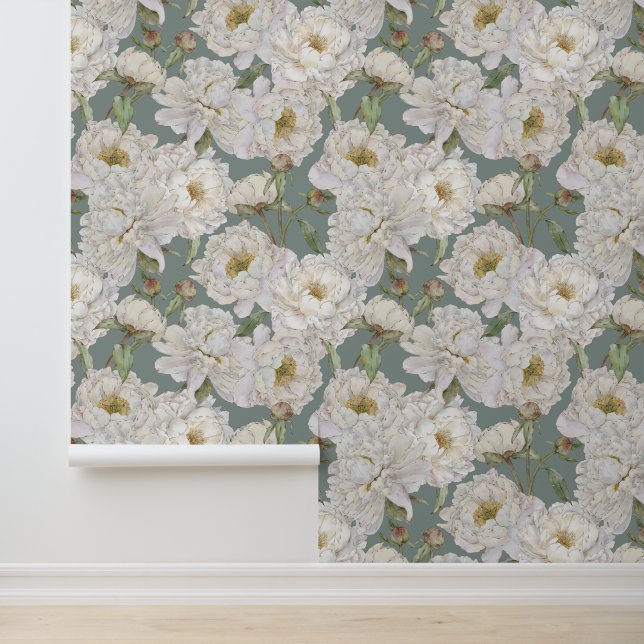 Romantisch & Elegantie Waterverf Bloemen Behang (Applicatie)