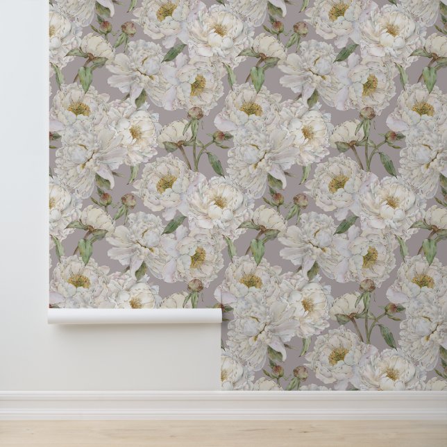 Romantisch & Elegantie Waterverf Bloemen Behang (Applicatie)