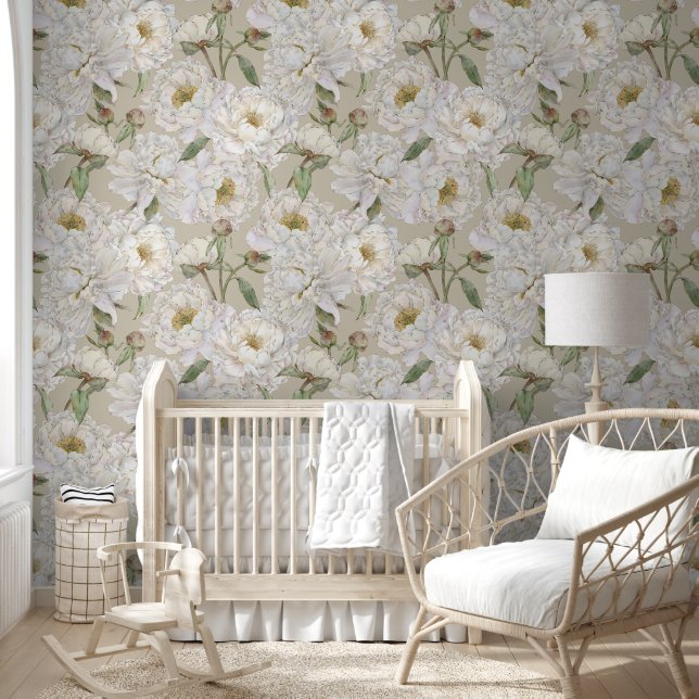 Romantisch & Elegantie Waterverf Bloemen Behang (Kinderen)