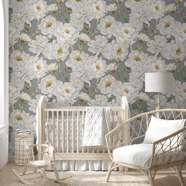 Romantisch & Elegantie Waterverf Bloemen Behang (Kinderen)