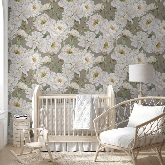 Romantisch & Elegantie Waterverf Bloemen Behang (Kinderen)