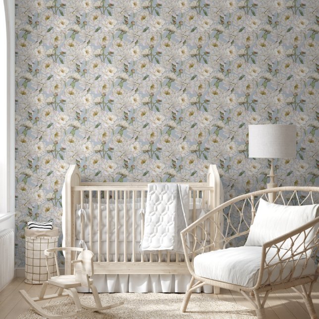 Romantisch & Elegantie Waterverf Bloemen Behang (Kinderen)