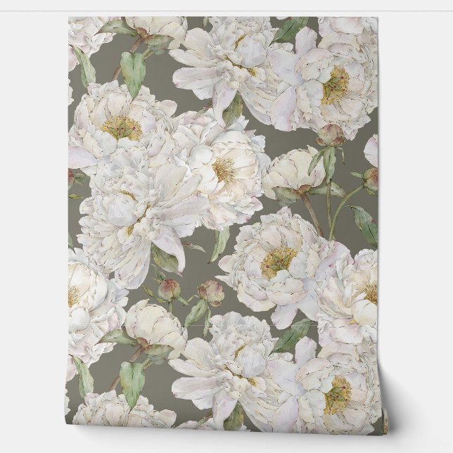 Romantisch & Elegantie Waterverf Bloemen Behang (Afrollen)