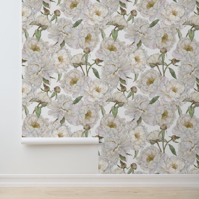 Romantisch & Elegantie Waterverf Bloemen Behang (Applicatie)