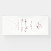 Romantisch Ellegante Script Rode Welkom Huwelijk Spandoek (Horizontaal)