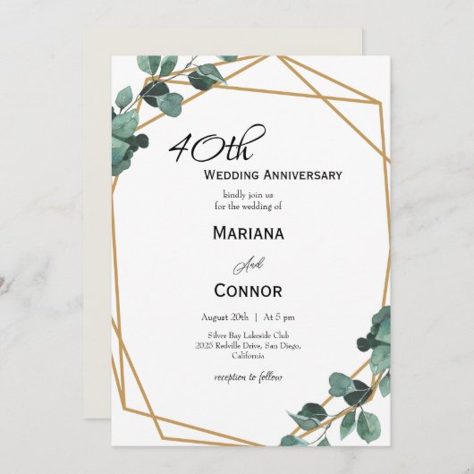 Romantisch Emerald Greenery bruiloft Jubileum Kaart (Voorkant / Achterkant)