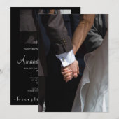 Romantisch en elegant bruidspaar dat hand in hand kaart (Voorkant / Achterkant)