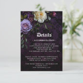 Romantisch en Moody Paarse Boeket Informatiekaartje (Staand voorkant)