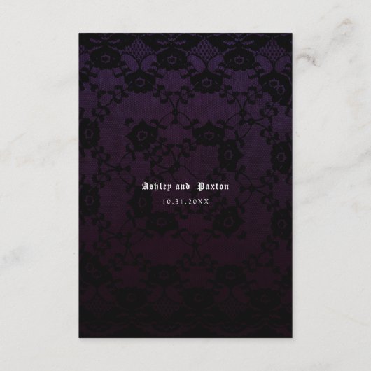 Romantisch en Moody Paarse Boeket Informatiekaartje (Achterkant)