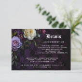 Romantisch en Moody Roze Boeket op Zwarte Details Informatiekaartje (Staand voorkant)