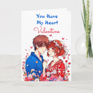 Romantisch en Schattig Anime Koppel Valentijnsdag Kaart