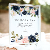 Romantisch en Sweet Navy Floral Momosa Bar teken Poster