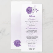 romantisch en wit paars brutaal trouwmenu menu (Voorkant / Achterkant)