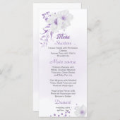 romantisch en wit paars brutaal trouwmenu menu (Voorkant / Achterkant)