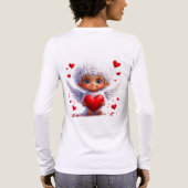 Romantisch engel Valentijn liefde hart ontwerp Tri-Blend Shirt (Achterkant)