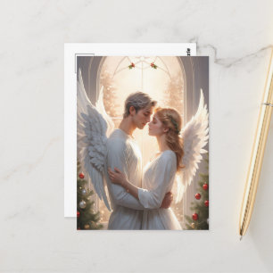 Romantisch engelenpaar schilderij briefkaart