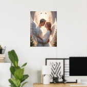 Romantisch engelenpaar schilderij poster (Thuiskantoor)