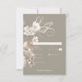Romantisch Etherisch Neutraal Beige Bloemendiner R RSVP Kaartje (Voorkant)