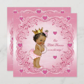 Romantisch Etnisch Prinses Liefde Harten Baby show Kaart (Voorkant / Achterkant)