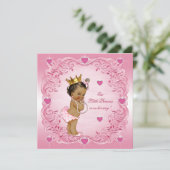 Romantisch Etnisch Prinses Liefde Harten Baby show Kaart (Staand voorkant)