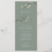 Romantisch Evergreen Wedding Menu Kaart (Voorkant)