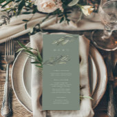 Romantisch Evergreen Wedding Menu Kaart