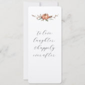 Romantisch Fall Wedding Menu w / sinaasappel en bl Kaart (Achterkant)