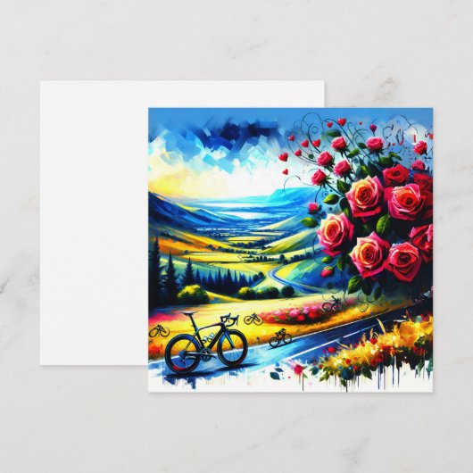 Romantisch Fietsen Kussen Valentijnsdag Gift voor  Feestdagenkaart (Voorkant / Achterkant)