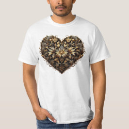 Romantisch filigraan gouden hart. Valentijnsdag Lo T-shirt