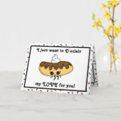 Romantisch Flirty Fun Chocolate Éclair Eten Pun Kaart (Gele Bloem)